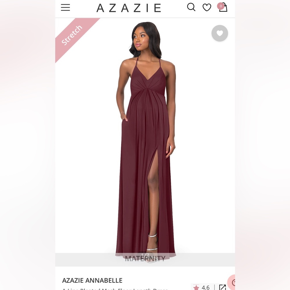 Azazie Maternity Cabernet Size 6